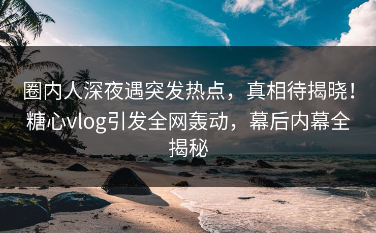 圈内人深夜遇突发热点，真相待揭晓！糖心vlog引发全网轰动，幕后内幕全揭秘